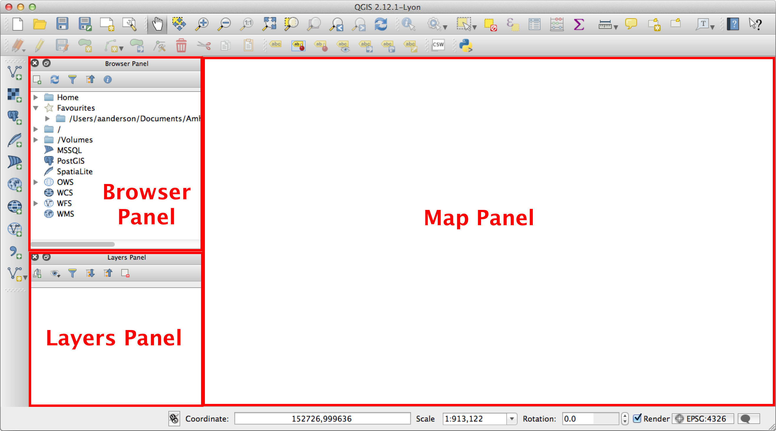 The QGIS Screen