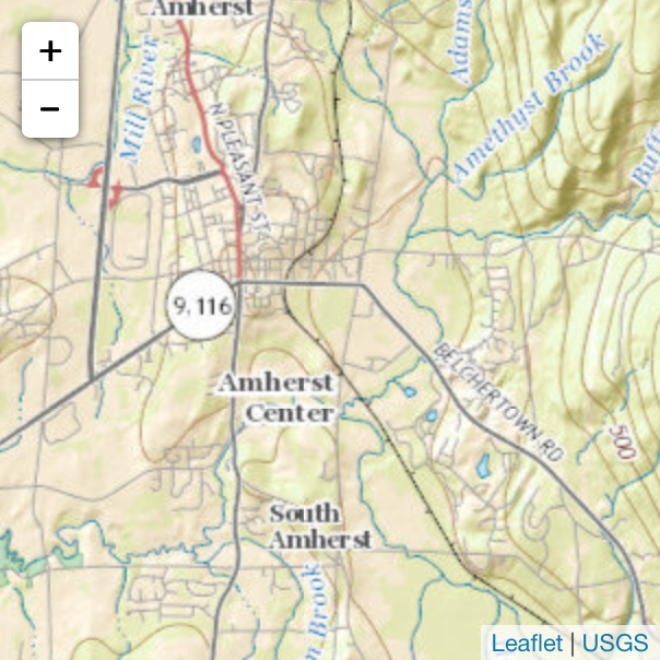 USGS Topo map of Amherst